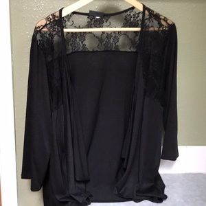 Lace & Black Open Cardigan